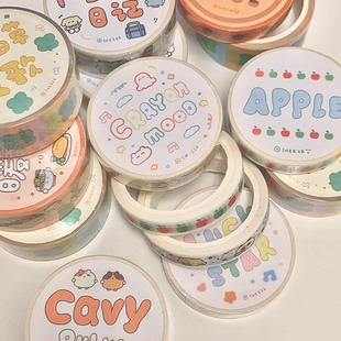 喷嚏士多原创 和纸胶带一期1.5cm1cm 可爱卡通手帐拼贴装饰拉条