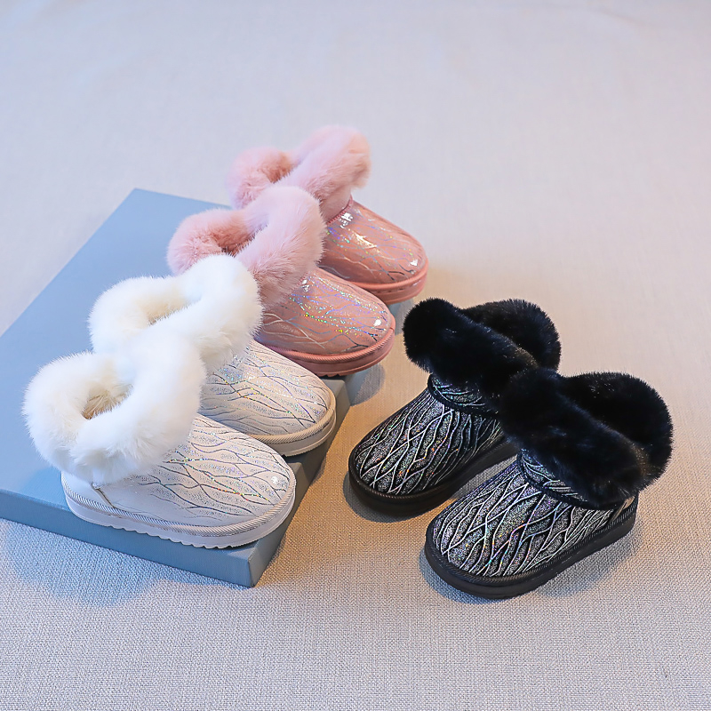 2025冬季儿童雪地靴加绒加厚棉鞋