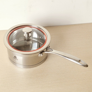 三A厨具304汤锅特厚婴儿宝宝家用辅食蒸煮一体涂层不粘锅16cm奶锅
