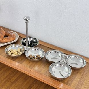 不锈钢茶点盘创意水果盘家用茶几零食糖果点心干果碗小吃碟 欧式