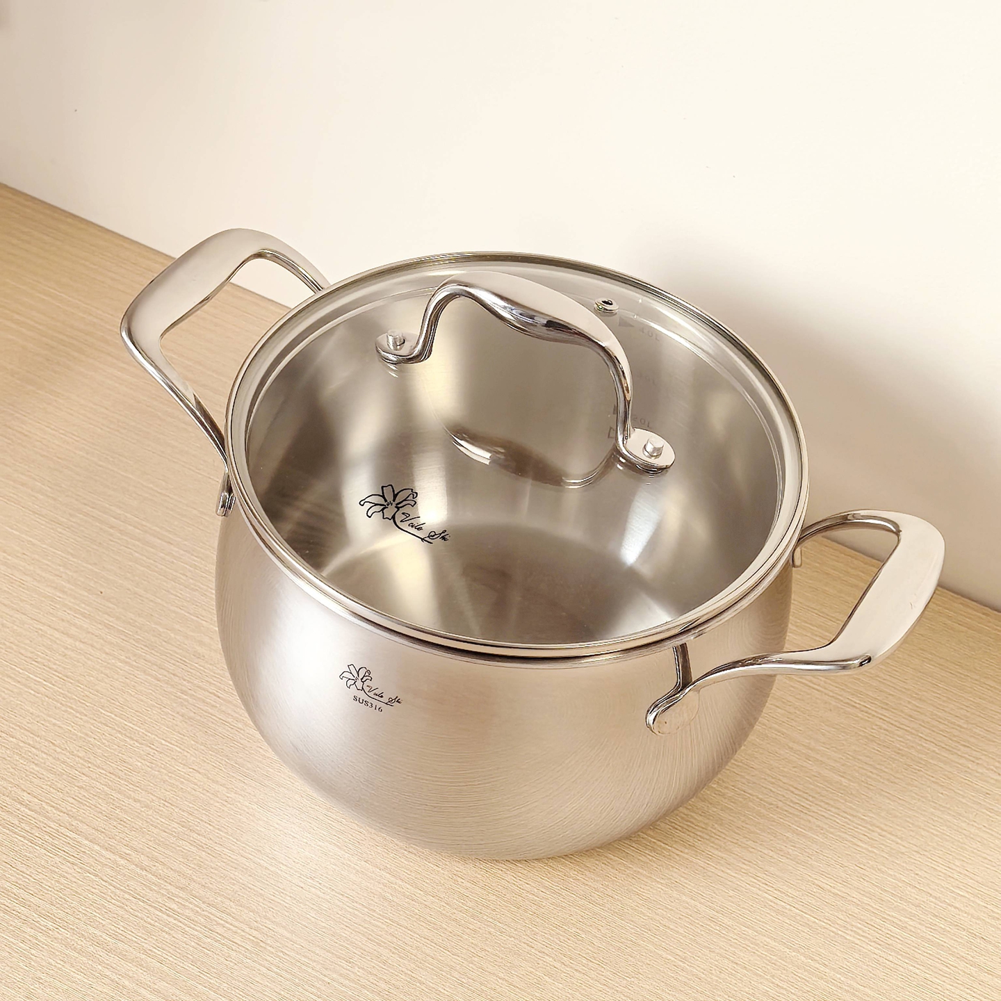 维乐仕20cm双耳汤锅316不锈钢