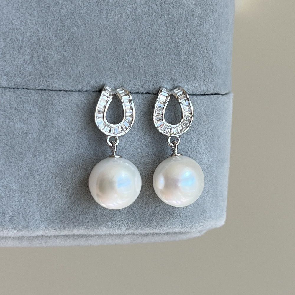 S925纯银 极亮正圆 极微暇 天然白色珍珠耳环耳钉10.4mm 方钻款,珠宝/钻石/翡翠,耳饰,淘宝优惠券,粉丝福利购,淘宝优惠卷