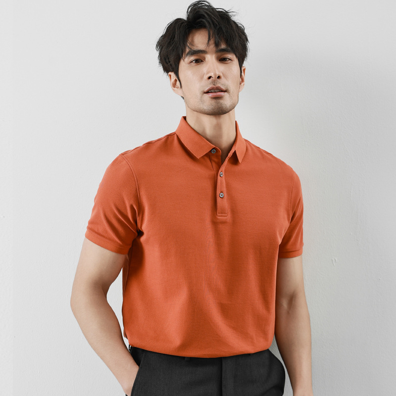 冰丝polo衫男士高级感夏季短袖商务翻领简约保罗薄款高端无痕t恤