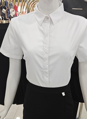 白衬衫女士短袖职业正装夏季薄款蓝色气质工作服长袖ol衬衣竹纤维