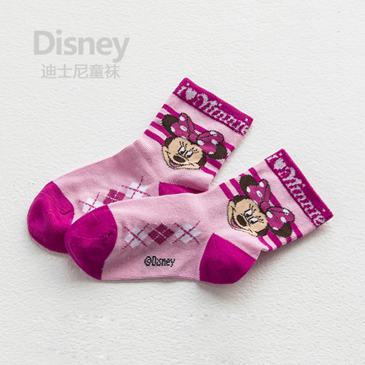 【亏清】正品Disney迪士尼儿童袜子男女童袜宝宝儿童中短袜中筒袜