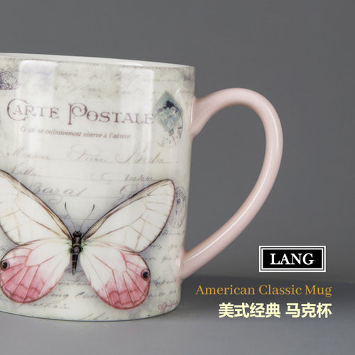 【清库】原单美国LANG陶瓷马克杯美式咖啡杯早餐牛奶杯茶杯水杯子