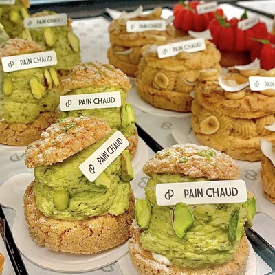 上海代购帮买 百丘PAIN CHAUD开心果泡芙可颂面包点心蛋糕