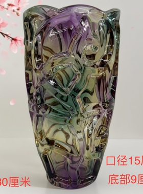 轻奢玻璃高档花瓶摆件客厅插花瓶办公室干花餐桌奢华网红高端摆设
