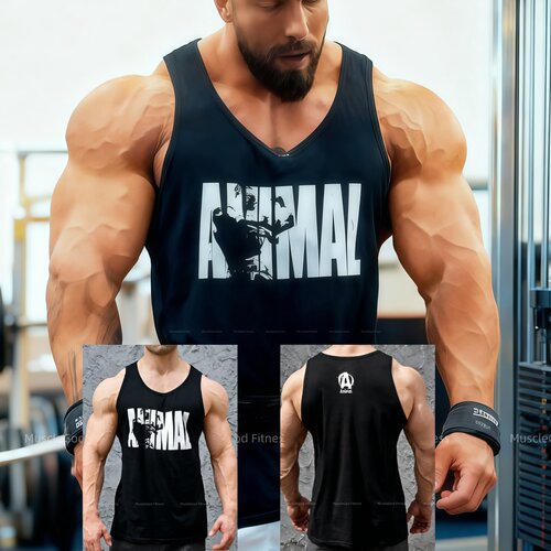 美式复古环球野兽健身背心男