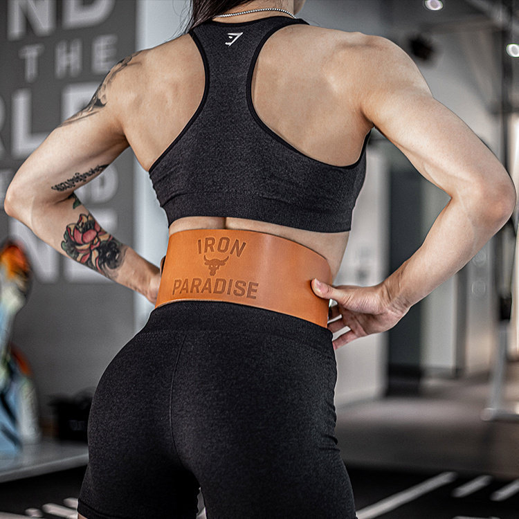 头层牛皮健身入门男女负重护腰带