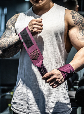 新款PR护腕卧推健身男力量训练装备弹力专业轮子哥护手腕加压支撑