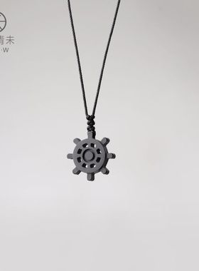 男女黑檀木吊坠文艺复古