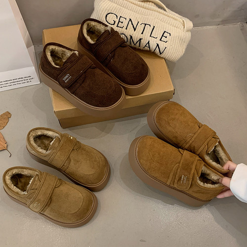 厚底加绒豆豆勃肯鞋女2025新款