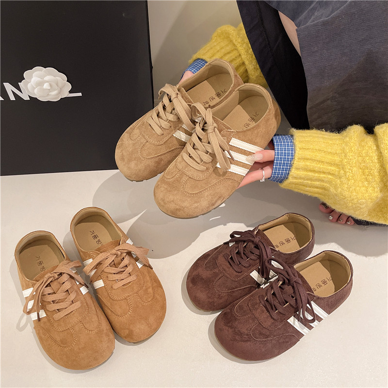 2025欧货磨砂大头系带面包鞋