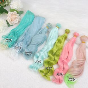 工厂清仓越洋bjd/sd娃娃假发高温丝柔软牛奶丝卷发排棉花娃娃发排