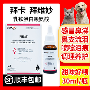 拜维妙猫咪赖氨酸猫用乳铁蛋白猫鼻支感冒打喷嚏流鼻涕猫胺