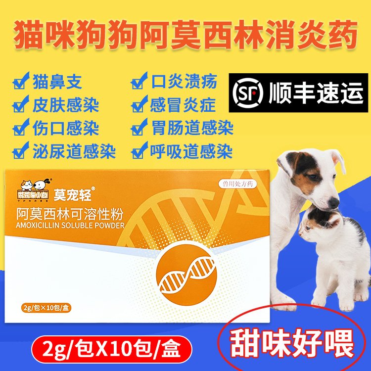 发顺丰猫咪狗狗阿莫西林消炎药