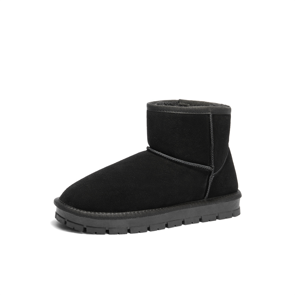 专柜正品森达雪地靴男2024年冬新舒适绒毛保暖平跟短靴ZXD03DD4