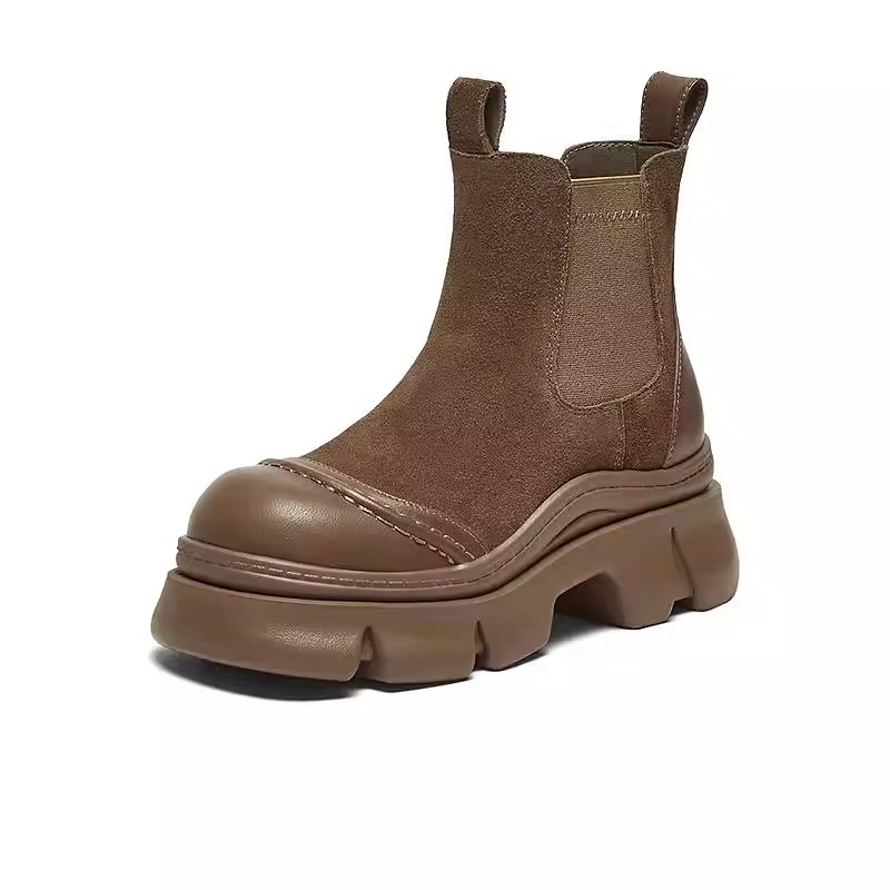 专柜正品百思图2024冬季新款商场同款烟筒靴厚底女短靴E1551DD4