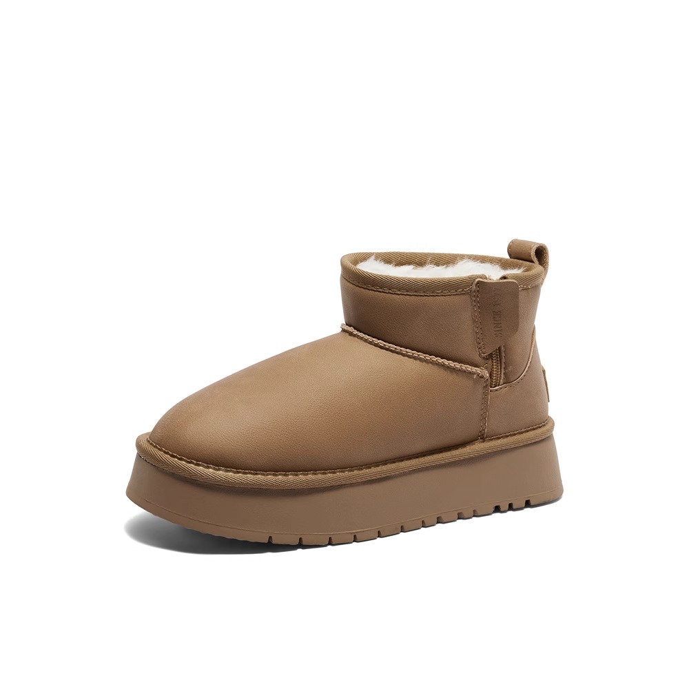 专柜正品森达雪地靴女2024年冬季新商场同款保暖短靴XFX01DD4