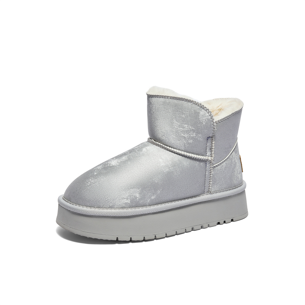 专柜正品森达雪地靴女款2024冬季新甜美保暖毛绒短靴WPZ89DD4