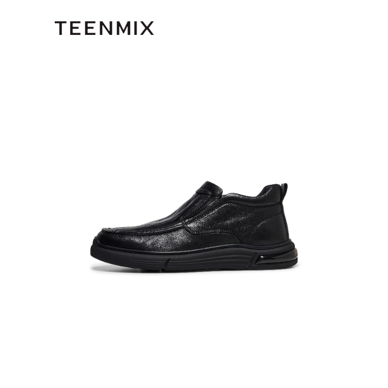 专柜正品天美意2024冬新款商场同款一脚蹬休闲男休闲皮鞋EWX02DD4