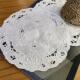 4片 手绣圆盘垫 白色棉质 19cm O138
