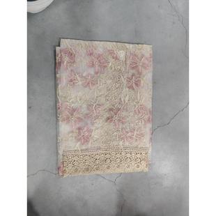 1.5 H211米色纱绣长桌布 2.2m