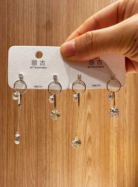 古丽水晶AB款高级感轻奢时尚通勤冷淡精致温柔百搭耳环耳饰01686