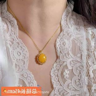 柏拉翡丽S925纯银项链轻奢小众设计高级感锁骨链蜜蜡精致00027