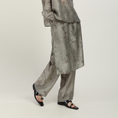 裙裤 MIA 女 复古印花新中式 宽松松紧腰假两件阔腿裤 HAN春季 新品