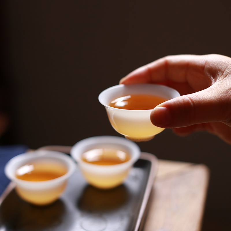 潮州工夫茶杯品茗白玉瓷薄胎精致