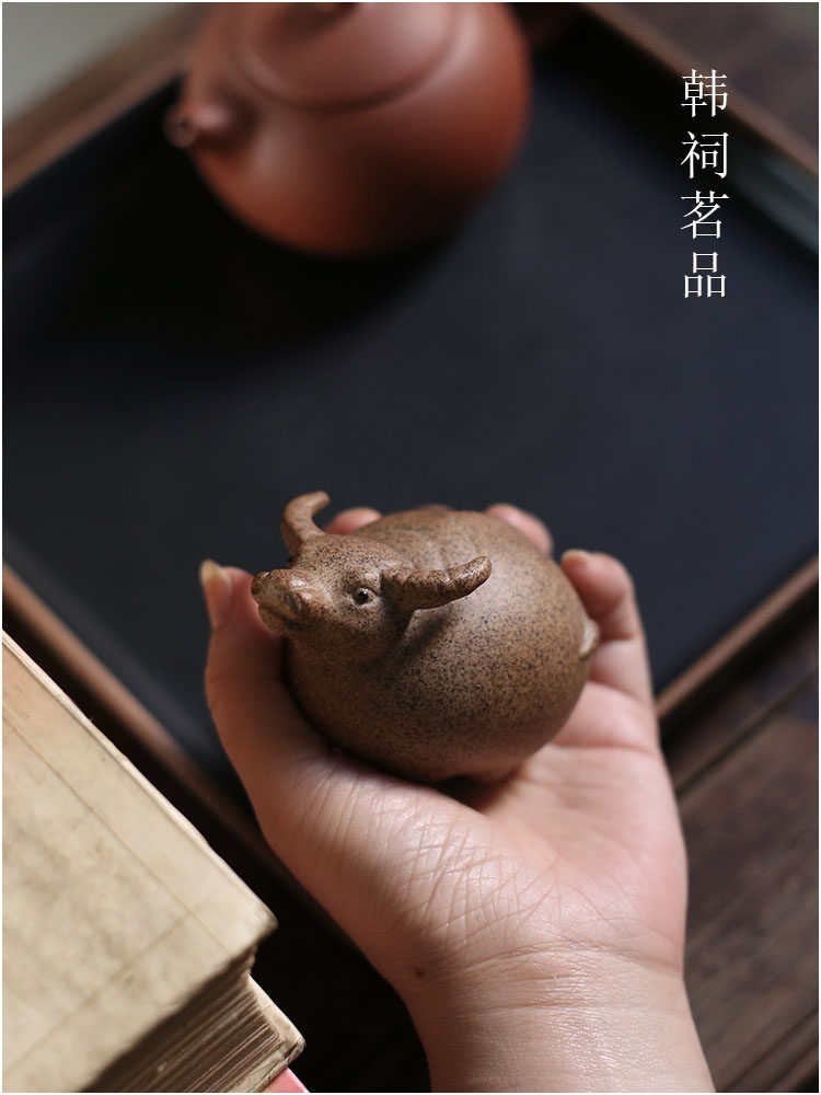 萌牛胖胖|牛转乾坤十二生肖牛茶宠粗陶茶盘小摆件陶砂小水牛茶玩
