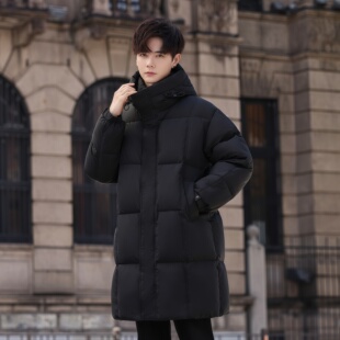 2026新款石墨烯云绒服男款中长款冬季外套青少年学生连帽大码棉服