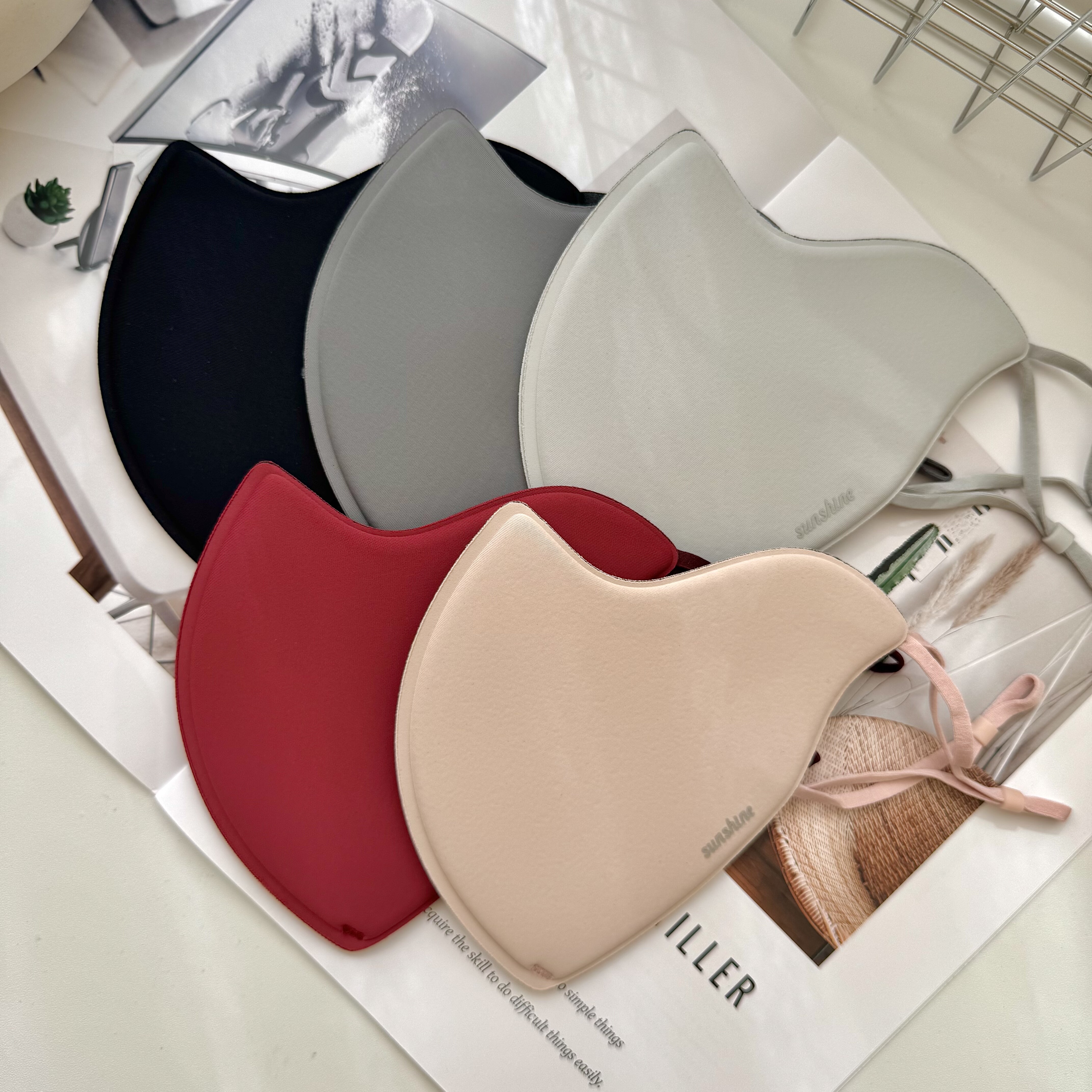 秋冬季简约高级一体式海绵保暖防寒口罩成人男女纯色舒适防风面罩