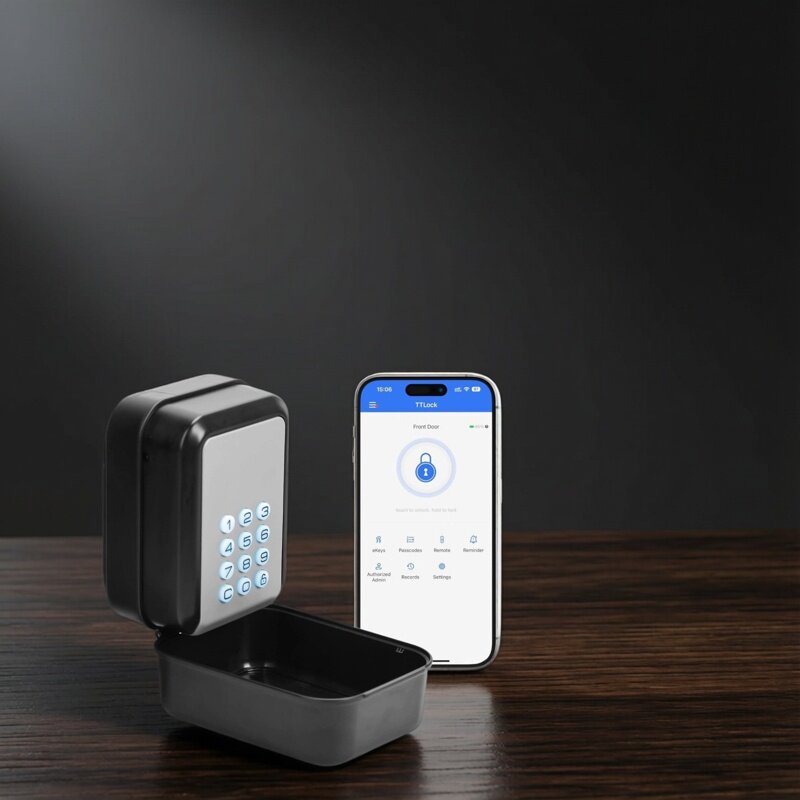 新款加大汽车钥匙密码盒APP公章印章智能密码保管盒金属款钥匙盒