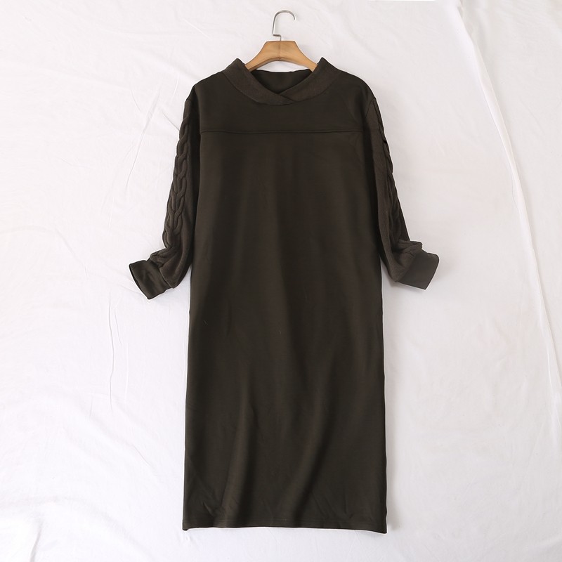 日单品牌秋冬新款罗纹领扭花针织拼接长袖薄绒侧开叉连衣裙28369,女装/女士精品,连衣裙,淘宝优惠券,粉丝福利购,淘宝优惠卷