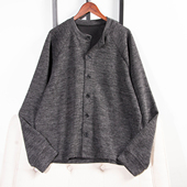 针织开衫 日单品牌秋冬新款 优雅百搭圆领系扣插肩袖 外套男女32148