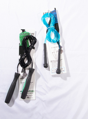 日单品牌成人健身减肥运动可调节经典黑色蓝色水晶绳跳绳27726