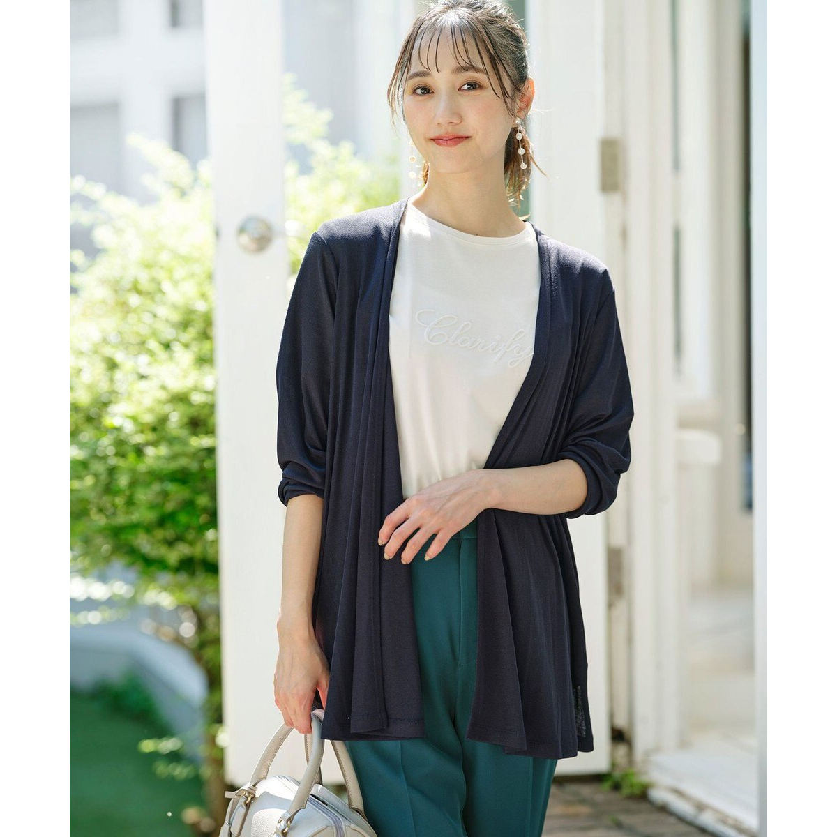 百搭无扣轻薄侧开叉针织开衫外套