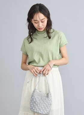 日单品牌春夏新款免烫不起球简约法式袖坑条棉针织衫T恤小衫29112