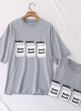 日单夏季新款时尚元气感圆领短袖后背胶印涂鸦随机发T恤上衣26051