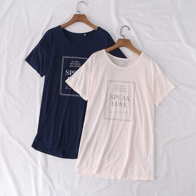 日单夏季新款简单纯色圆领胸前字母印花宽松大版速干短袖T恤18837