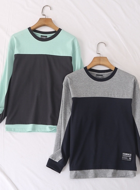 日单童装品牌春秋新款休闲时尚百搭圆领字母印花圆弧下摆T恤25946