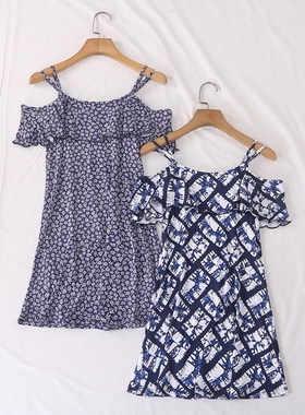 外贸单夏季新款时尚民族风印花荷叶边装饰双肩带吊带衫上衣20249