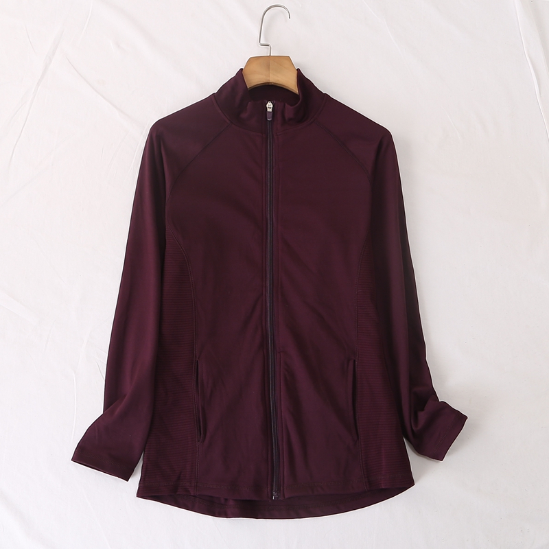拉链侧口袋立体剪裁修身运动外套