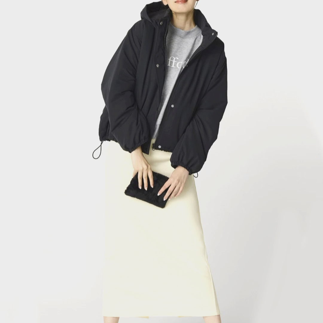 简单休闲百搭松紧腰开叉直筒长裙