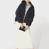 日单品牌HK春秋新款 简单纯色休闲百搭松紧腰后开叉直筒长裙29017