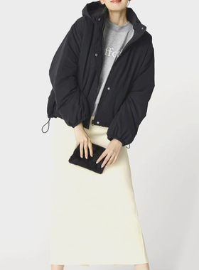 日单品牌HK春秋新款简单纯色休闲百搭松紧腰后开叉直筒长裙29017