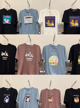 日单超值夏季新款百搭多种卡通动漫角色印花短袖T恤薄棉女22834